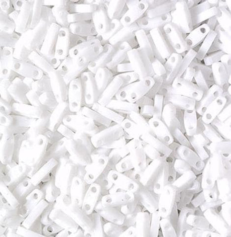 Miyuki Tila Beads-Tila, Half Tila or Quarter Tila, White - 402, 5 grams
