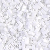 Miyuki Tila Beads-Tila, Half Tila or Quarter Tila, White - 402, 5 grams