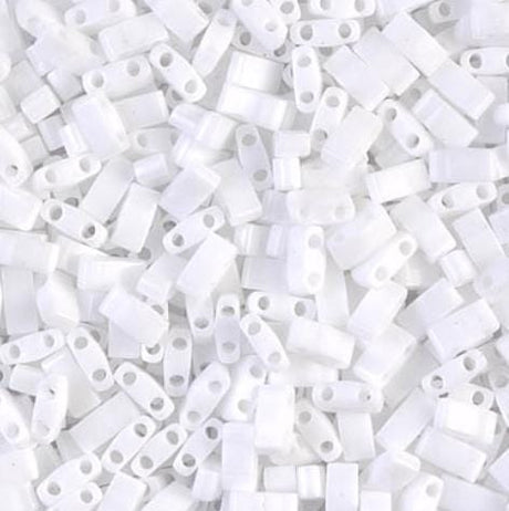 Miyuki Tila Beads-Tila, Half Tila or Quarter Tila, White - 402, 5 grams