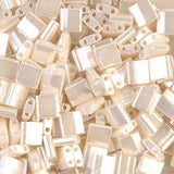 Miyuki Tila Beads-Tila, Half Tila or Quarter Tila, Antique Ivory Pearl Ceylon - 592, 5 grams