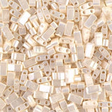 Miyuki Tila Beads-Tila, Half Tila or Quarter Tila, Antique Ivory Pearl Ceylon - 592, 5 grams