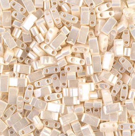 Miyuki Tila Beads-Tila, Half Tila or Quarter Tila, Antique Ivory Pearl Ceylon - 592, 5 grams