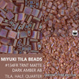 Miyuki Tila Beads-Tila, Half Tila or Quarter Tila, Matte Transparent Dark Topaz AB - 134FR