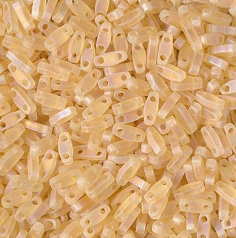 Miyuki Tila Beads-Tila, Half Tila or Quarter Tila, Matte Transparent Light Topaz AB - 132FR, 5 grams