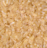Miyuki Tila Beads-Tila, Half Tila or Quarter Tila, Matte Transparent Light Topaz AB - 132FR, 5 grams