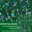 Miyuki Tila Beads-Tila, Half Tila or Quarter Tila, Transparent Green AB - 179