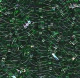 Miyuki Tila Beads-Tila, Half Tila or Quarter Tila, Transparent Green AB - 179, 5 grams