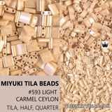 Miyuki Tila Beads-Tila, Half Tila or Quarter Tila, Light Caramel Ceylon - 593