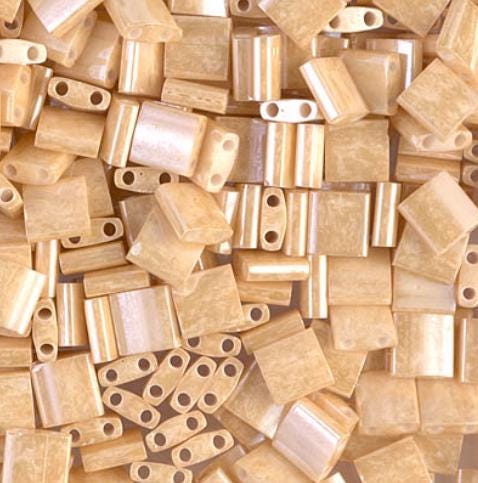 Miyuki Tila Beads-Tila, Half Tila or Quarter Tila, Light Caramel Ceylon - 593, 5 grams