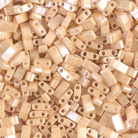 Miyuki Tila Beads-Tila, Half Tila or Quarter Tila, Light Caramel Ceylon - 593, 5 grams