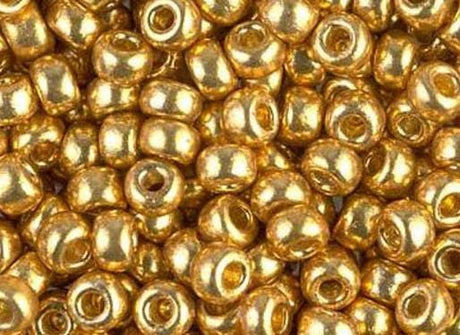 6/0 Duracoat Galvanized Gold, D4202 Miyuki Glass Seed Bead, 10 grams