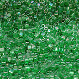 1.8mm Miyuki Cube Transparent Green AB SB18-179, 8 Grams
