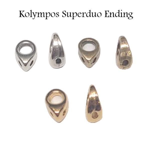 Cymbal Kolympos SuperDuo Bead Ending, 012357, 6 pieces or 20 pieces