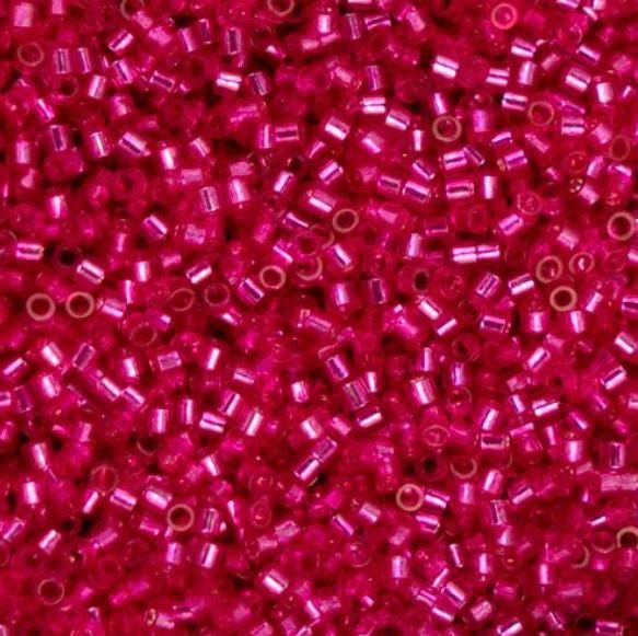 Cylin Bead 11/0 Fuchsia Silver Lined - 25 G Bag-CY11-1216