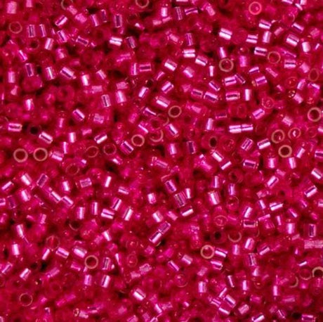 Cylin Bead 11/0 Fuchsia Silver Lined - 25 G Bag-CY11-1216
