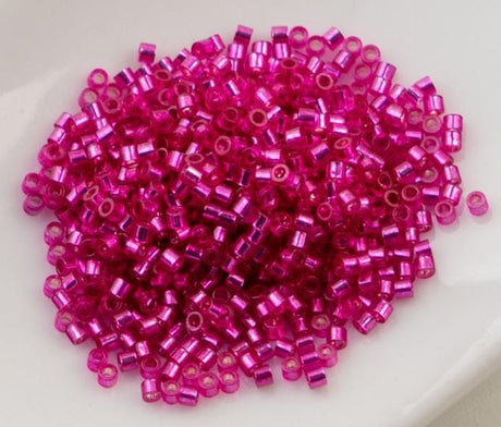 Cylin Bead 11/0 Fuchsia Silver Lined - 25 G Bag-CY11-1216