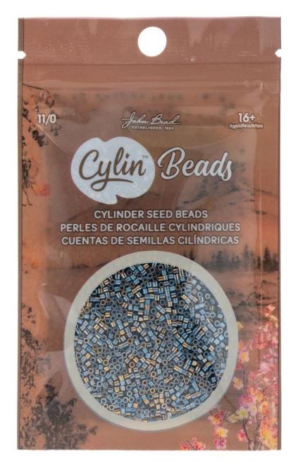 Cylin Bead 11/0 Gilded Halo Blue Flame - 25 G Bag-CY11-1238