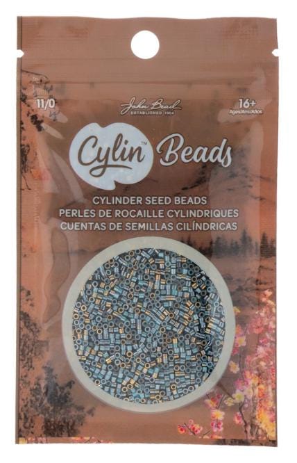 Cylin Bead 11/0 Gilded Halo Frosted Blue - 25 G Bag-CY11-1237