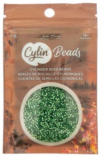 Cylin Bead 11/0 Light Green Silver Lined - 25 G Bag-CY11-1007