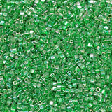 1.8mm Miyuki Cube Transparent Green AB SB18-179, 8 Grams