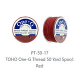 One-G Toho Nylon Beading Thread Red-50 Yards