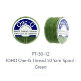 One-G Toho Green Nylon Beading Thread 50, 125 Yards