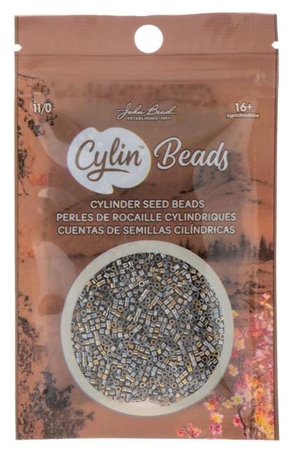 Cylin Bead 11/0 Gilded Halo Antique Silver - 25 G Bag-CY11-1230