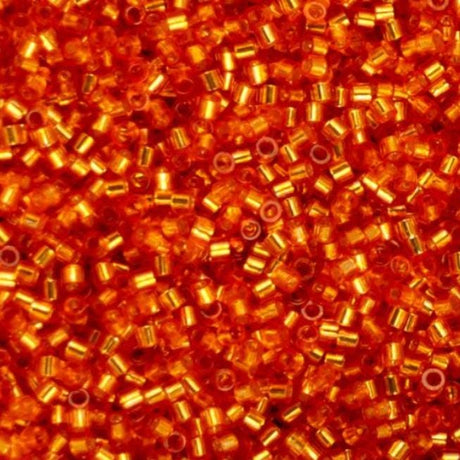Cylin Bead 11/0 Orange Silver Lined - 25 G Bag-CY11-1201