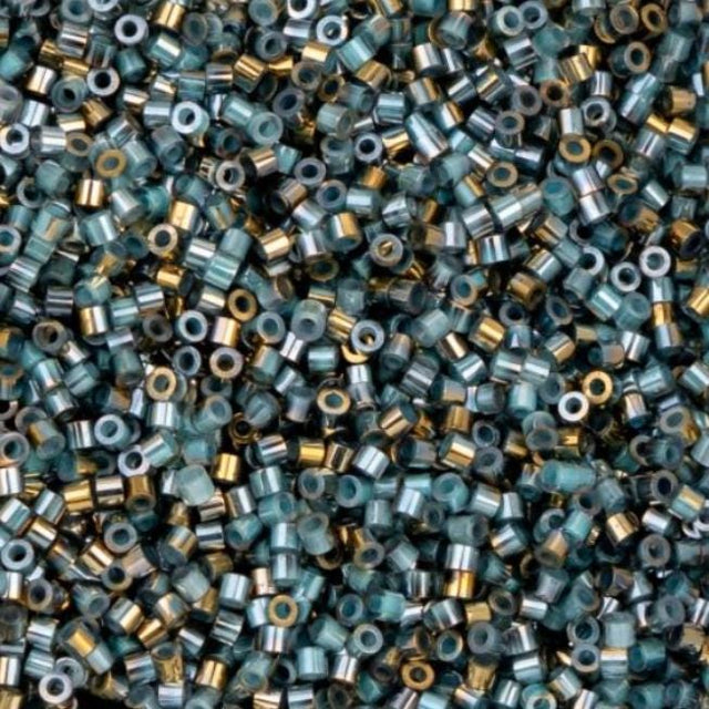 Cylin Bead 11/0 Gilded Halo Crystal Aqua - 25 G Bag-CY11-1235
