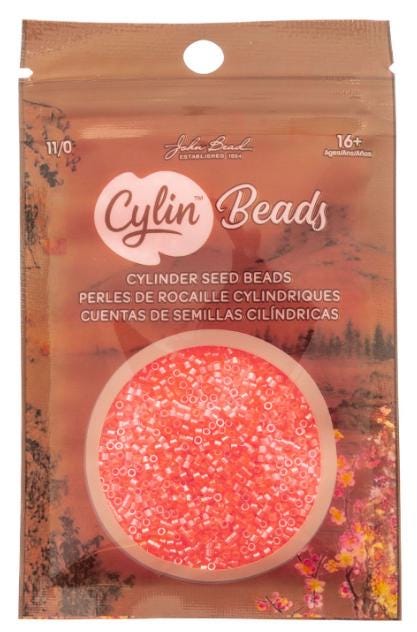 Cylin Bead 11/0 Coral Neon - 25 G Bag-CY11-1096