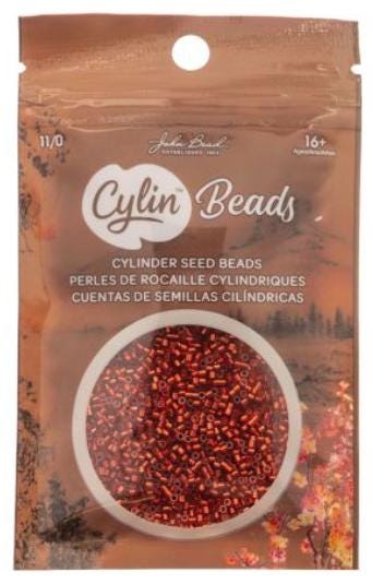 Cylin Bead 11/0 Ruby Red Silver Lined - 25 G Bag-CY11-1041