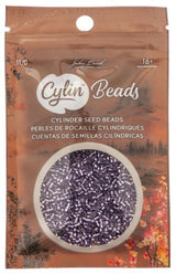 Cylin Bead 11/0 Purple Silver Lined - 25 G Bag-CY11-1086