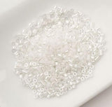 Cylin Bead 11/0 White AB Lined - 25 G Bag-CY11-1015