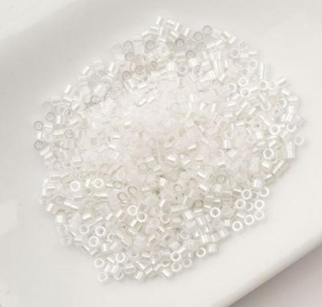 Cylin Bead 11/0 White AB Lined - 25 G Bag-CY11-1015