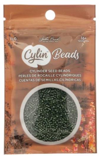 Cylin Bead 11/0 Opaque Forest Green - 25 G Bag-CY11-1052
