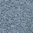 O Bead Chalk Blue Luster, 1X4MM Czech Glass 14464, 5 grams or 10 grams
