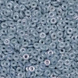 O Bead Chalk Blue Luster, 1X4MM Czech Glass 14464, 5 grams or 10 grams