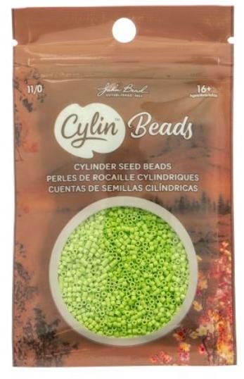 Cylin Bead 11/0 Opaque Green Neon - 25 G Bag-CY11-1103