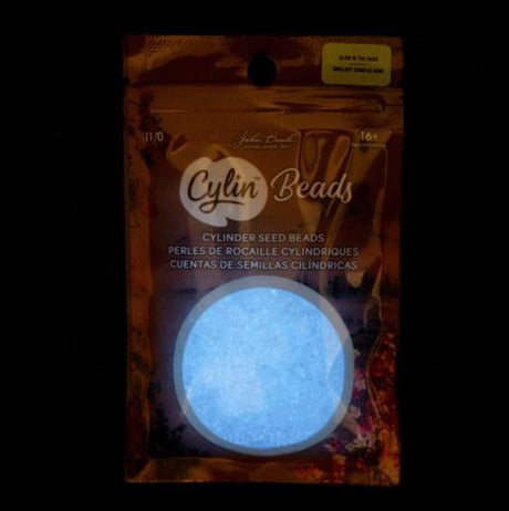 Cylin Bead 11/0 White to Sky *Glow in the Dark* - 25 G Bag-CY11-1136