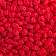 SuperDuo Opaque Coral Red, 2-hole bead 2.5mm x 5mm Czech Glass-93200