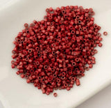 Cylin Bead 11/0 Dark Red Maroon Metallic Matte - 25 G Bag-CY11-1038