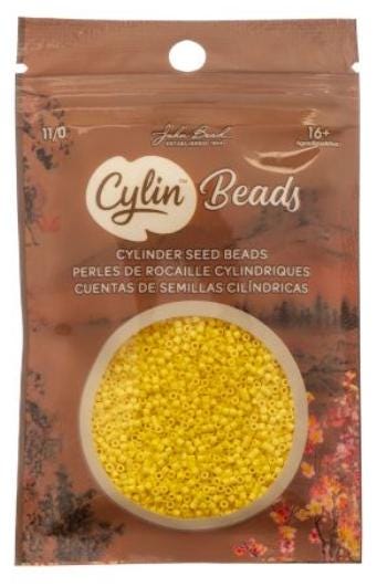 Cylin Bead 11/0 Opaque Yellow - 25 G Bag-CY11-1053