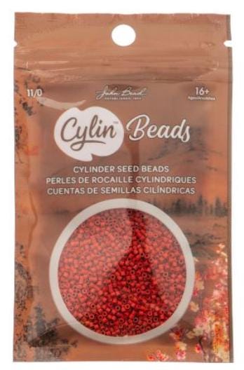 Cylin Bead 11/0 Red Matte - 25 G Bag-CY11-1068