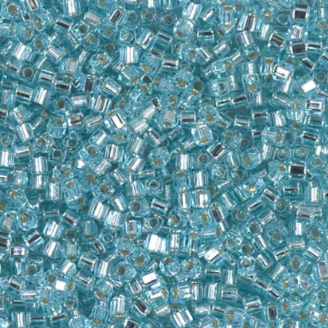 1.8mm Miyuki Cube Silver Lined Aqua SB18-18