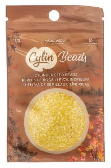 Cylin Bead 11/0 Pale Yellow Lined - 25 G Bag-CY11-1013