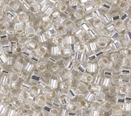 1.8mm Miyuki Cube Silver Lined Crystal SB18-1, 8 Grams