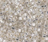 1.8mm Miyuki Cube Silver Lined Crystal SB18-1, 8 Grams