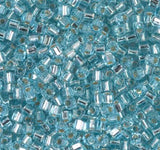 1.8mm Miyuki Cube Silver Lined Aqua SB18-18, 8 Grams