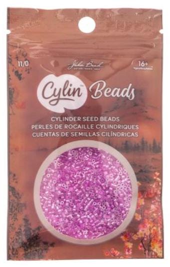 Cylin Bead 11/0 Crystal Fuchsia Lined Ceylon - 25 G Bag-CY11-1033