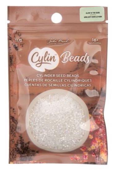 Cylin Bead 11/0 Glow in the Dark AB - White to Turquoise - 25 G Bag-CY11-1115